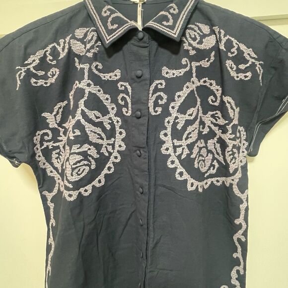 Free People Set Summer Love  Purple Blue Embroidered Cotton Size XS NWOT - Picture 12 of 14